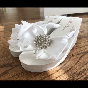 Brand New Glam Wedding Wedge Flip Flops